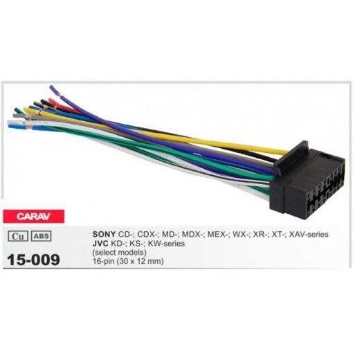 Разъем для магнитолы Sony, JVC Carav 15-009
