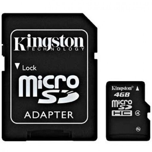 Карта пам'яті Kingston microSDHC 4 GB Class 4+SD adapter