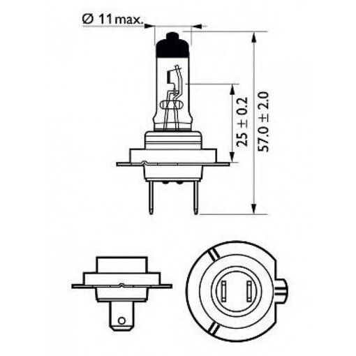 Лампа галогенна Philips H7 LongLife EcoVision 2шт/бл 12972LLECOS2