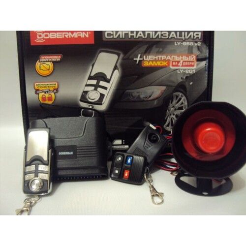 Автосигнализация Doberman LY-958v2+центральные замки LY-201
