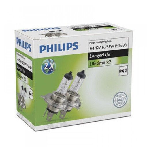 Лампа галогенная Philips H4 LongLife EcoVision 12342ELC2 2шт/картон