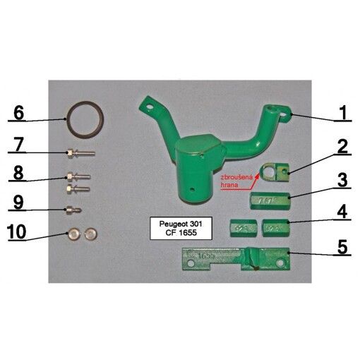 Модельний безштирьовий блокатор КПП Construct 1655 Peugeot 301, Citroen C-elysee МКПП