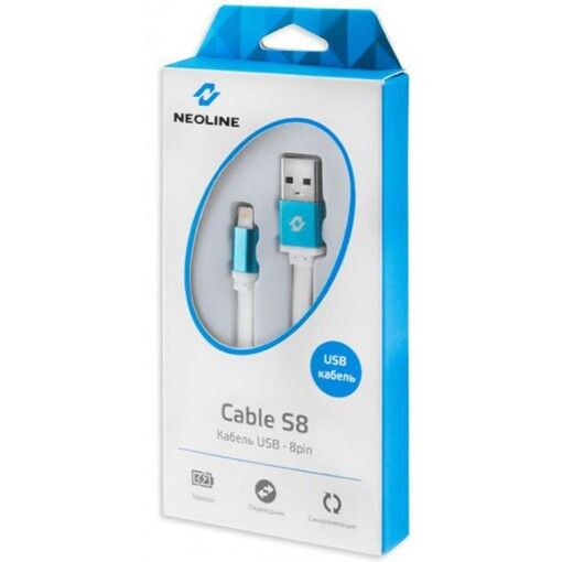 Кабель для зарядки Iphone 5/5c/5s/6/6plus Neoline Cable S8 White