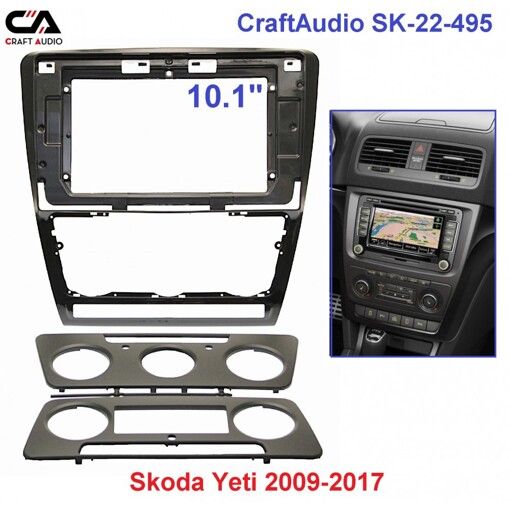 Рамка переходная CraftAudio SK-22-495 SKODA Yeti 2009-2017 10.1&quot;