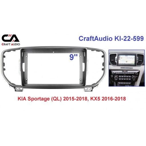 Рамка переходная CraftAudio KI-22-599 KIA Sportage (QL) 2015-2018, KX5 2016-2018 9&quot;