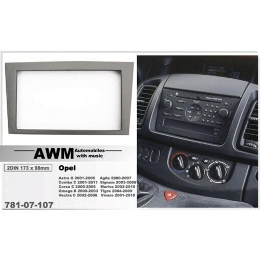 Рамка перехідна AWM 781-07-107 Opel Agila, Combo, Corsa, Meriva, Omega, Signum, Tigra, Vectra, Vivaro