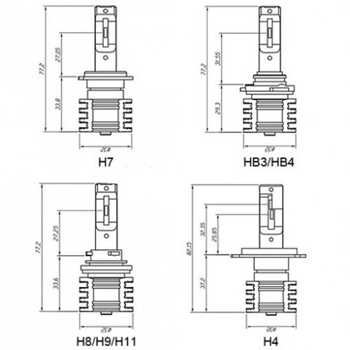 Лампи світлодіодні ALed S HB3 (9005) 6000K 20W SHB3A02 (2шт)