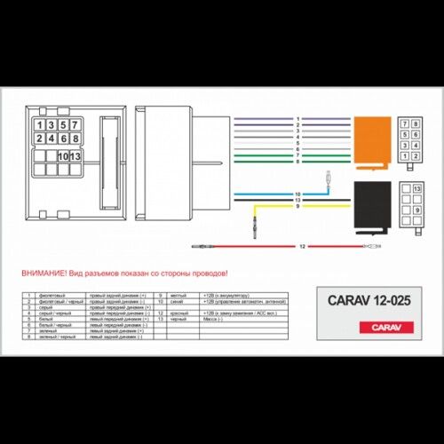 Переходник Авто-ISO Carav 12-025 VW, Audi, Seat, Skoda
