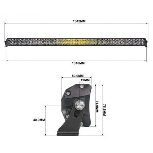 Світлодіодна фара далекого світла Aled 49E810 600W 6000K 127 см 1шт.
