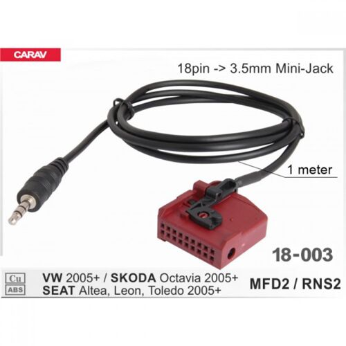 Кабель AUX Carav 18-003 VW (Navi MFD2/RNS2) Skoda (Nexus без TV) MAN (TGS/TGX) 18pin