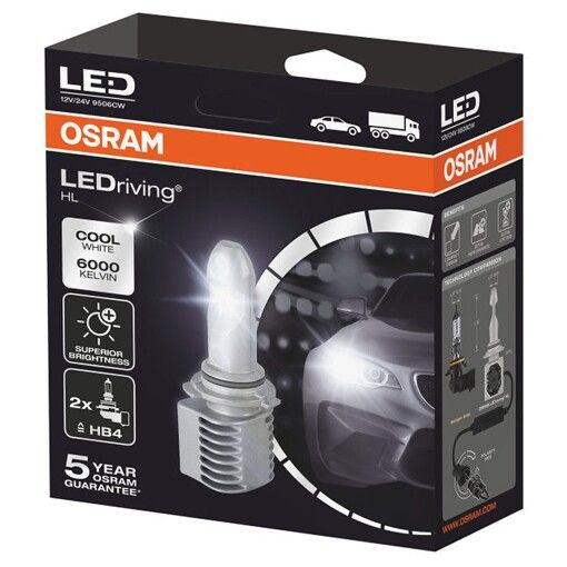 Лампы светодиодные OSRAM 9506CW LEDriving HB4 14W 12-24V P22D 6000K
