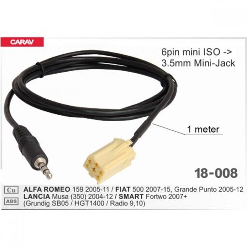 Кабель AUX Carav 18-008 ALFA ROMEO/FIAT/LANCIA/SMART