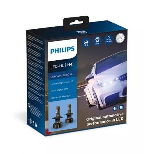 Лампи світлодіодні PHILIPS LED H4 Ultinon Pro9000 + 250% 12/24V 18W