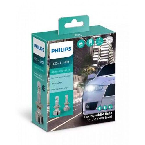 Світлодіодні лампи PHILIPS LED H7 Ultinon Pro5000 + 160% 12/24V 15W (2 шт)