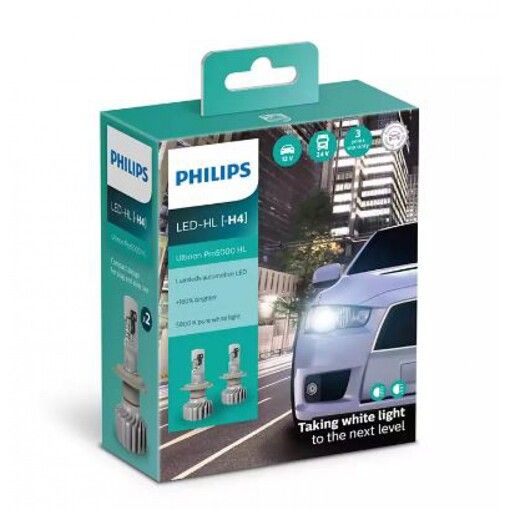 Лампи світлодіодні PHILIPS LED H4 Ultinon Pro5000 + 160% 12/24V 15W