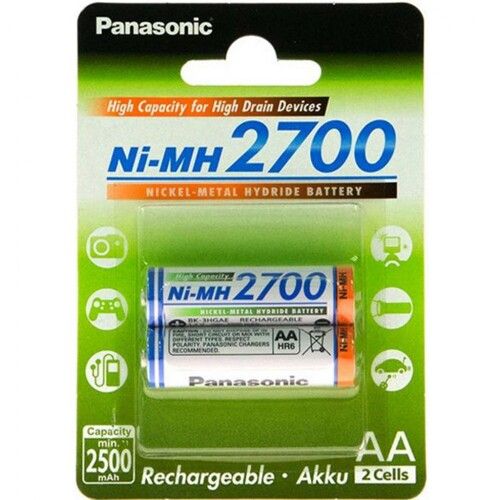 Аккумулятор Panasonic High Capacity AA 2700 mAh 2BP Ni-MH BK-3HGAE/2BE