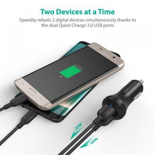 Зарядное устройство RavPower RP-VC007 Dual USB 3.0 36W Qualcomm Quick Charger