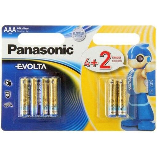 Батарейка Panasonic EVOLTA AAA BLI(4+2) ALKALINE LR03EGE/6B2F 6шт