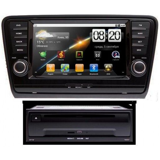 Штатная магнитола AudioSources ANS-840A Skoda Octavia A7