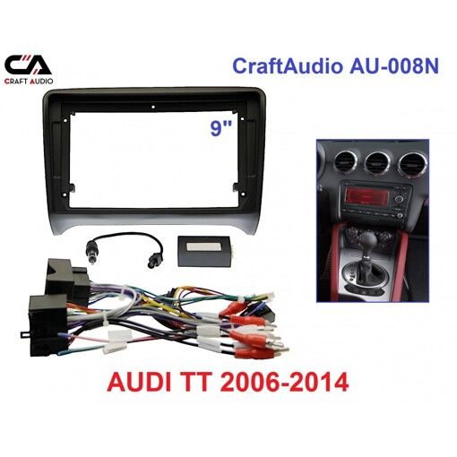 Рамка переходная CraftAudio AU-008N AUDI TT 2006-2014, 9&quot; + проводка
