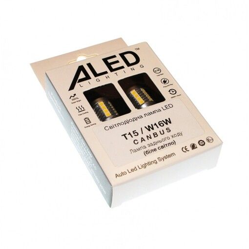 Лампа заднего хода LED ALed Canbus T15 (W16W) 14W White (2шт.)