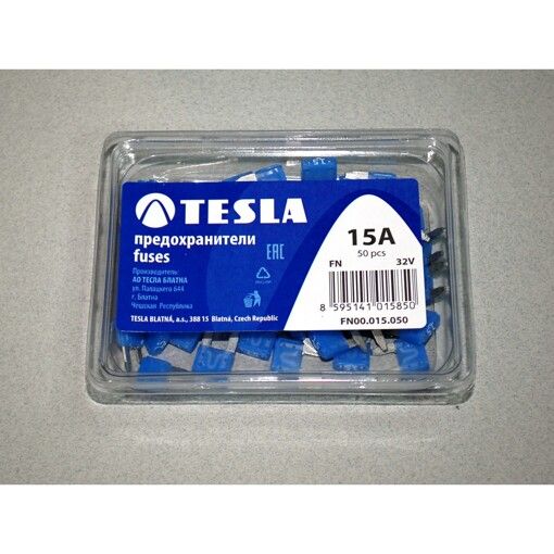 Запобіжник TESLA FN00.015.050 MINI 15A /50шт