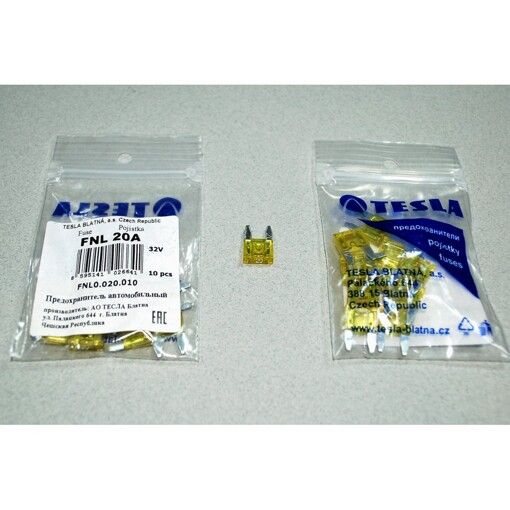 Запобіжник TESLA FNL0.020.010 GLOW MINI 20A /10шт LED індикатор