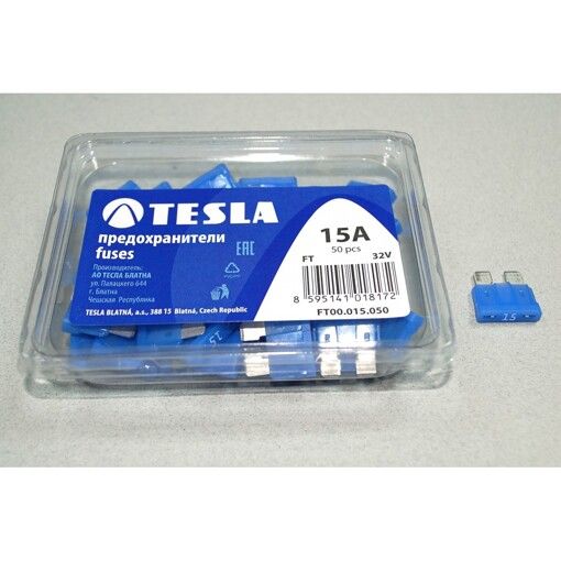 Запобіжник TESLA FT00.015.050 ATO 15A /50шт