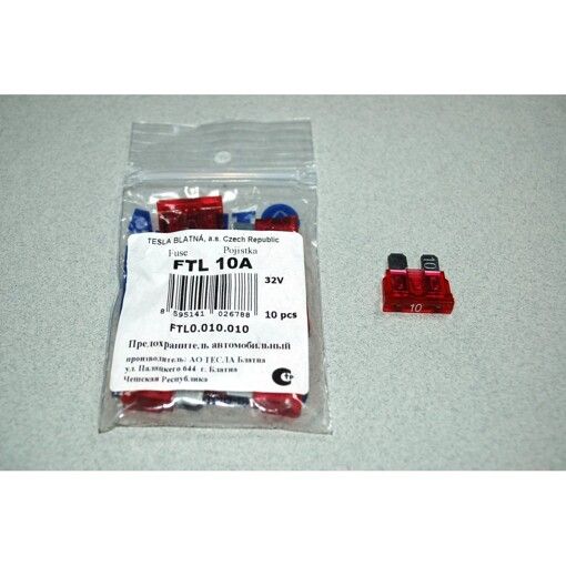 Предохранитель TESLA FTL0.010.010 GLOW ATO 10A /10шт LED индикатор