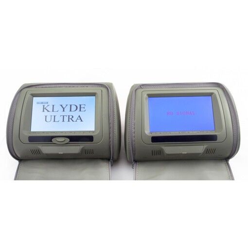 Комплект підголівників з монітором та DVD-програвачем KLYDE Ultra 7747HD Gray (сірий)