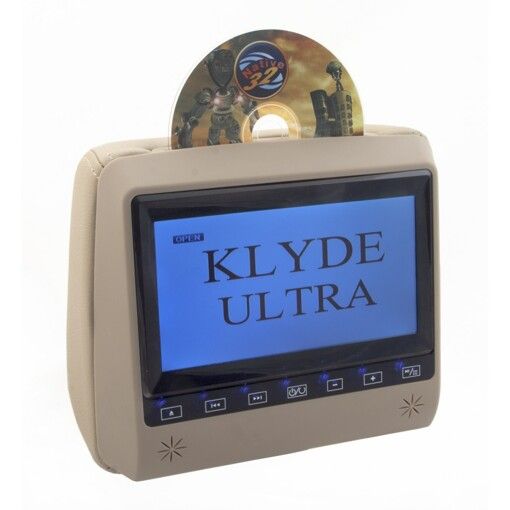 Підголовник з монітором та DVD-програвачем KLYDE Ultra 790 FHD beige (бежевий)