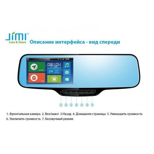 Мультимедійне дзеркало-накладка із монітором Jimi JC900