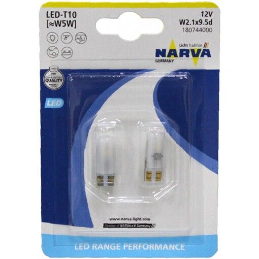 Габарит LED Narva W5W 12V W2,1x9,5d LED 0,6 W 6000K (2шт.) 180744000