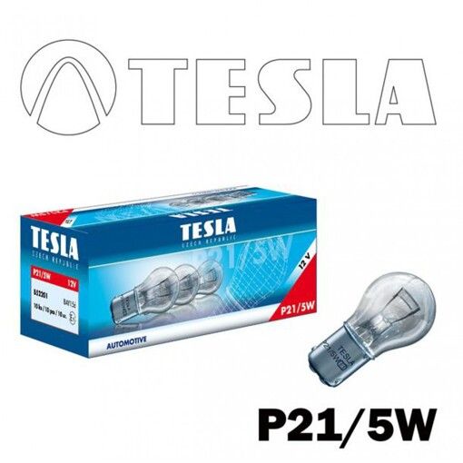 Лампа розжарювання Tesla P21/5W (BAY15d) 12V B52201 10шт