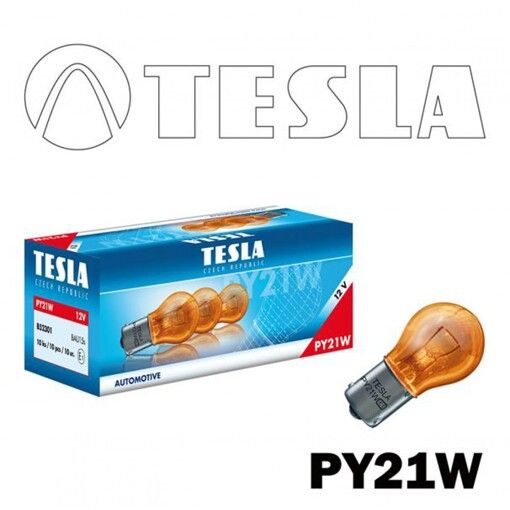 Лампа розжарювання Tesla PY21W (BAU15s) 12V B52301 10шт