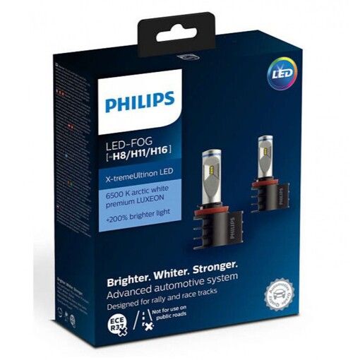 Лампы светодиодные PHILIPS 12794UNIX2 X-tremeUltinon +200% LED Fog H8/H11/H16  X2