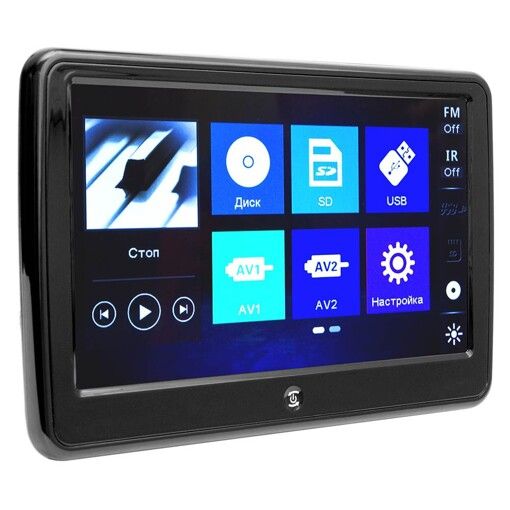 Накладний монітор на підголівник TECTOS HD101TS black