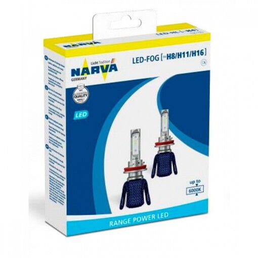 Лампи світлодіодні Narva 18013 H8/H11/16 6000K X2 16W PGJ19-2