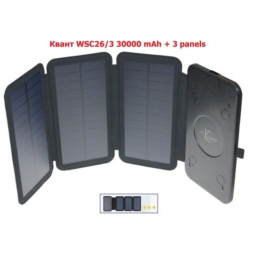 УМБ PowerBank Квант WSC26/3 30000 mAh + 3 panels