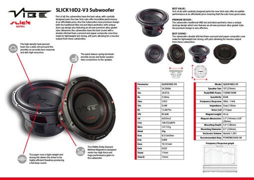 Сабвуфер Vibe SLICK10D2-V3