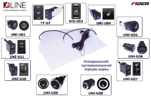 Кнопка подогрева сидений QLine Fiber UNI-U04