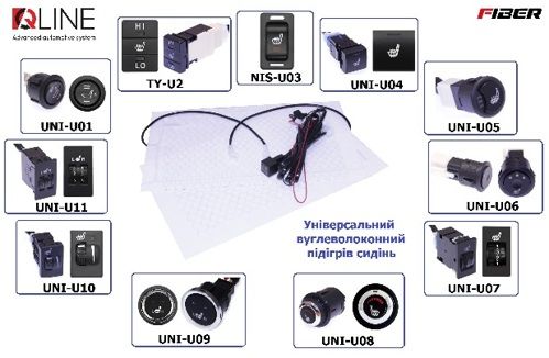 Кнопка подогрева сидений QLine Fiber UNI-U08