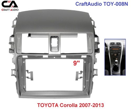 Рамка перехідна CraftAudio TOY-008N TOYOTA Corolla 2007-2013 9&quot;