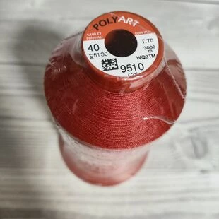 Нитка поліестер POLYART(ПОЛІАРТ) № 40 червона 3000м