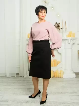 Чорна кашемірова спідниця-олівець   розміри 48-58