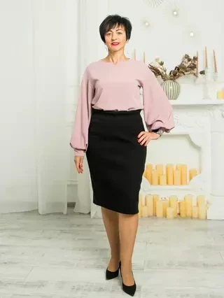 Чорна кашемірова спідниця-олівець   розміри 48-58