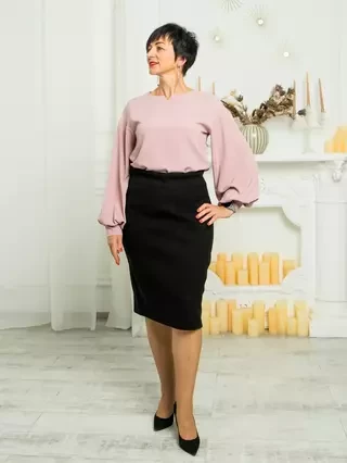 Чорна кашемірова спідниця-олівець   розміри 48-58