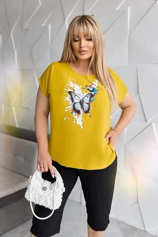 Легкий костюм блузка + бриджи великі розміри (р.50-64)