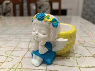 Міні кашпо з гіпсу "Ангел" ручна робота