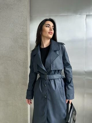 Тренч з екошкіри розміри 42-52